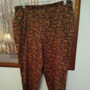 Lands' End Knit Pants in Fall Floral size XL